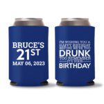 21st birthday koozie D19- Blue