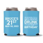 21st birthday koozie D19- Cyan