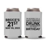 21st birthday koozie D19- Gray