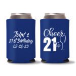 21st birthday koozie D21- Blue