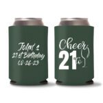 21st birthday koozie D21- Green