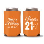 21st birthday koozie D21- Orange