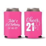 21st birthday koozie D21- Pink