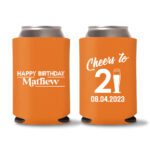 21st birthday koozie D23- Orange