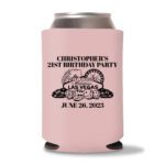 21st birthday koozie D24- Baby Pink