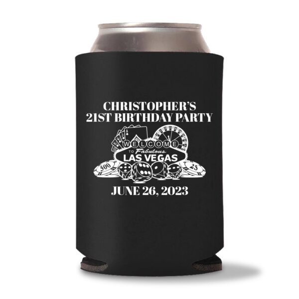 21st birthday koozie D24- Black