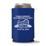 21st birthday koozie D24- Blue