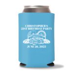 21st birthday koozie D24- Cyan