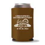 21st birthday koozie D24- Dark Brown