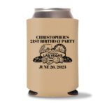 21st birthday koozie D24- Light Brown