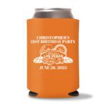 21st birthday koozie D24- Orange
