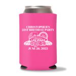 21st birthday koozie D24- Pink