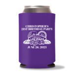21st birthday koozie D24- Purple
