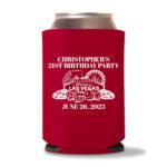 21st birthday koozie D24- Red