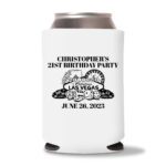 21st birthday koozie D24- White