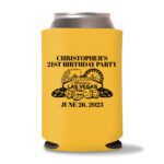 21st birthday koozie D24- Yellow