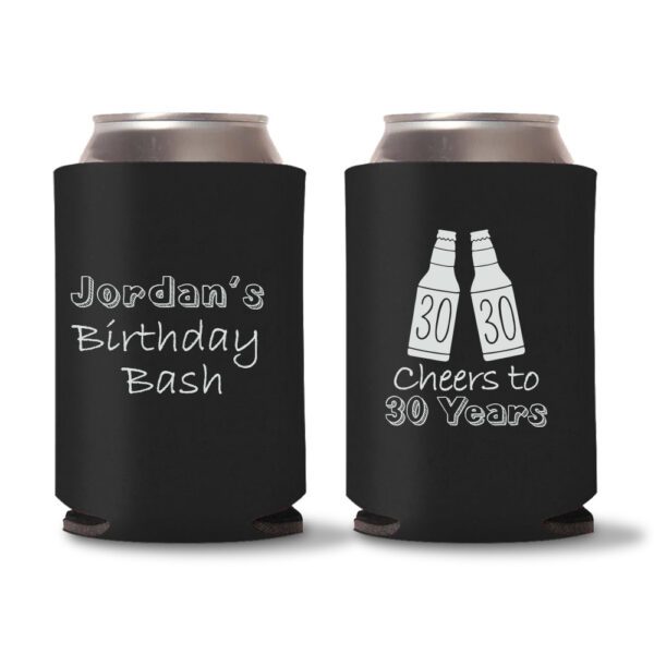 30th Birthday koozies-11-Black