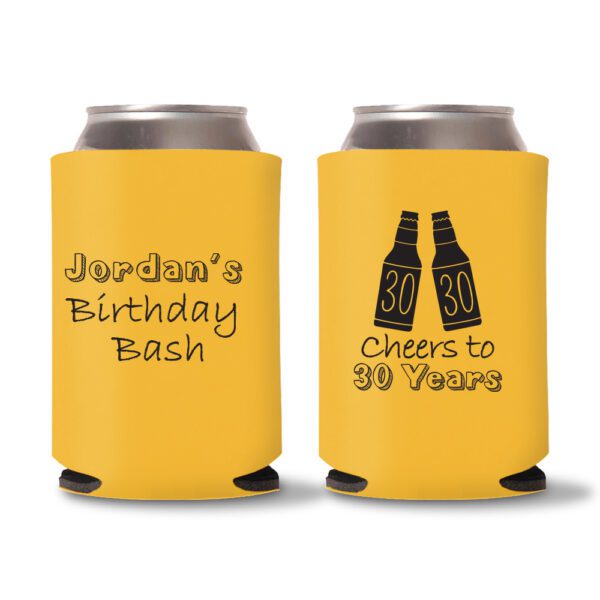 30th Birthday koozies-11-Yellow