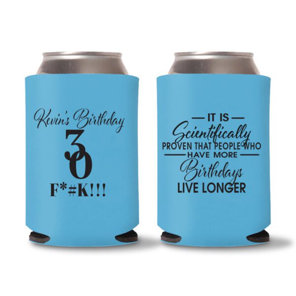 30th Birthday koozies-13 - Cyan