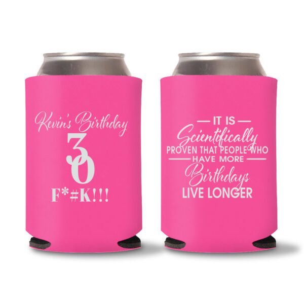 30th Birthday koozies-13 - Pink