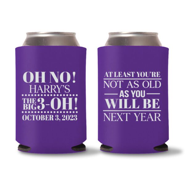 30th Birthday koozies-14 - Purple