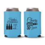 30th Birthday koozies-15 - Cyan