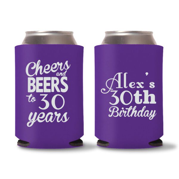 30th Birthday koozies-18 - Purple