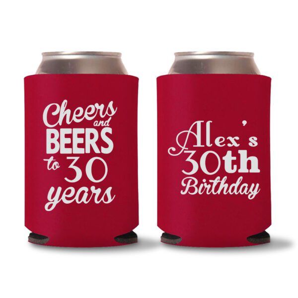 30th Birthday koozies-18 - Red