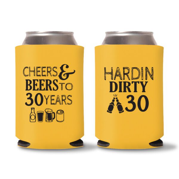 30th Birthday koozies-20 - Yellow