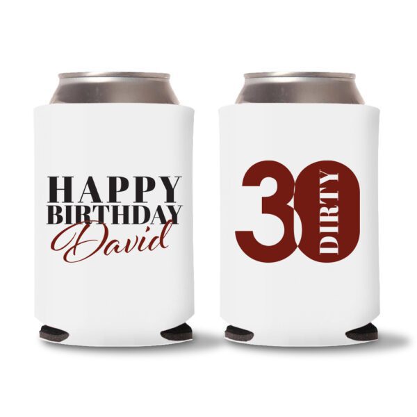 30th Birthday koozies-23 - White