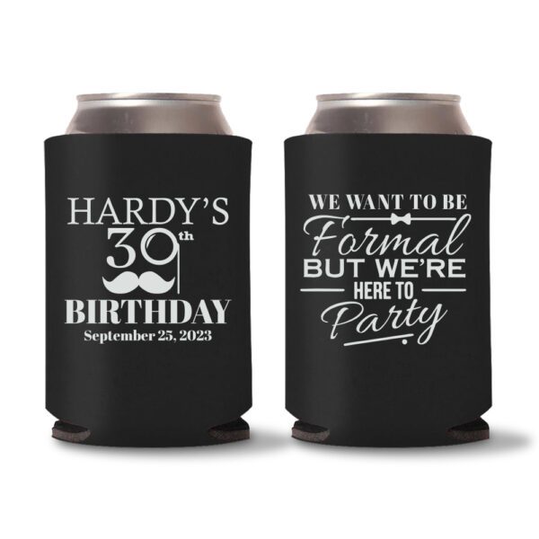 30th Birthday koozies D21 - Black