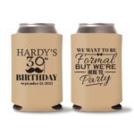 30th Birthday koozies D21 - Light Brown