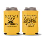 30th Birthday koozies D21 - Yellow