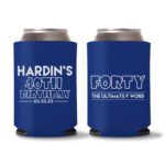 40th Birthday Koozie Favors - Blue