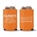 40th Birthday Koozie Favors - Orange