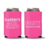40th Birthday Koozie Favors - Pink