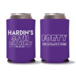 40th Birthday Koozie Favors - Purple