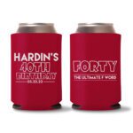 40th Birthday Koozie Favors - Red