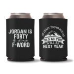 40th Birthday Koozies D17- Black