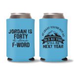40th Birthday Koozies D17- Cyan