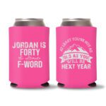 40th Birthday Koozies D17- Pink