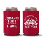 40th Birthday Koozies D17- Red