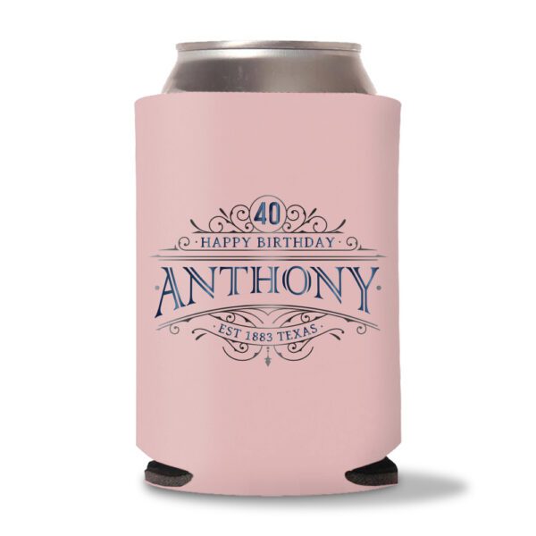 40th Birthday Koozies D22- Baby Pink