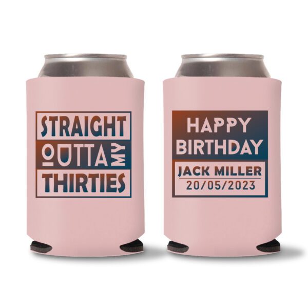 40th Birthday Koozies D23- Baby Pink