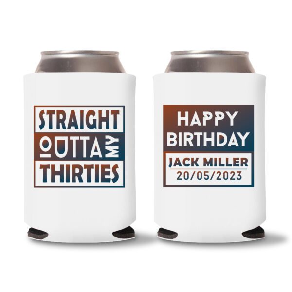 40th Birthday Koozies D23- White