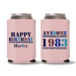 40th Birthday koozies-11 - Baby Pink