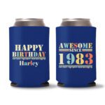 40th Birthday koozies-11 - Blue