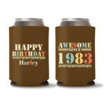 40th Birthday koozies-11 - Dark Brown
