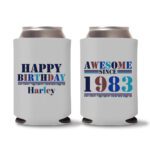 40th Birthday koozies-11 - Gray