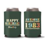 40th Birthday koozies-11 - Green